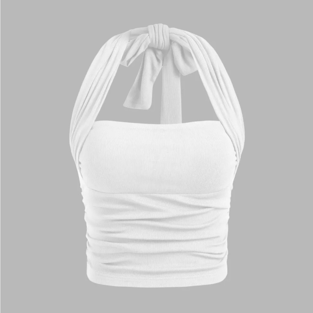 Solid White Halter Top
